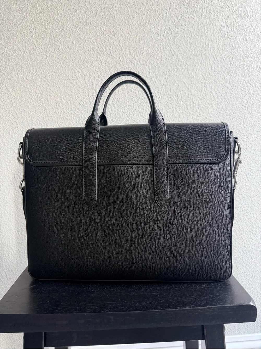 Coach Men’s Black Leather Briefcase with Detachable Strap- Mint, Never Used